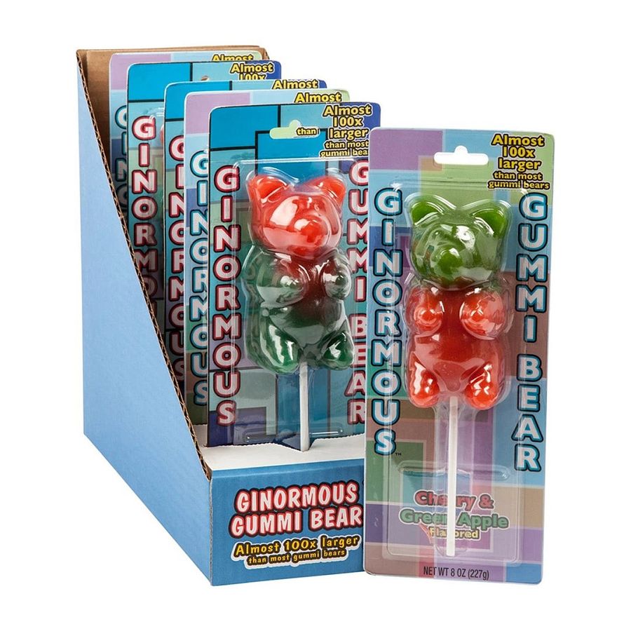 Taste Of Nature Ginourmous Gummy Bear On a Stick 8oz 12ct