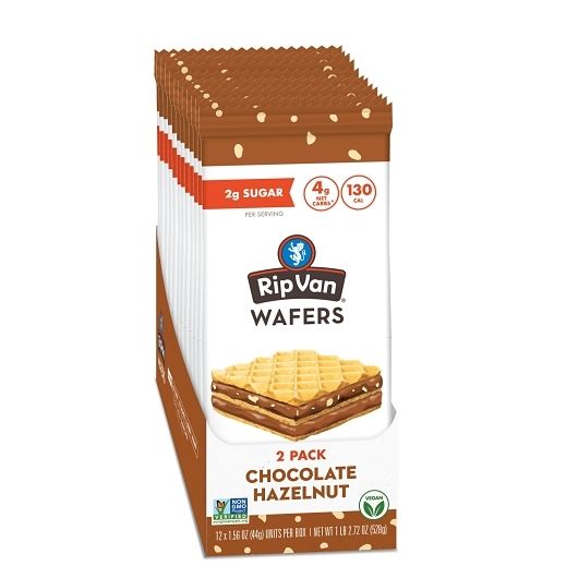 Rip Van Chocolate Hazelnut Wafers 2 Packs 1.56 oz 12ct Tray