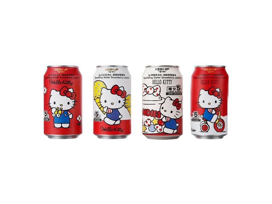 Sanrio Hello Kitty Lemon Strawberry Sparkling Water 11.16oz 12 Pack