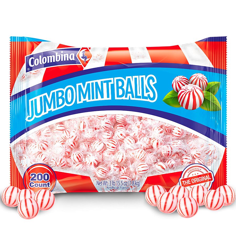Colombina Jumbo Peppermint Balls Wrapped 200 ct
