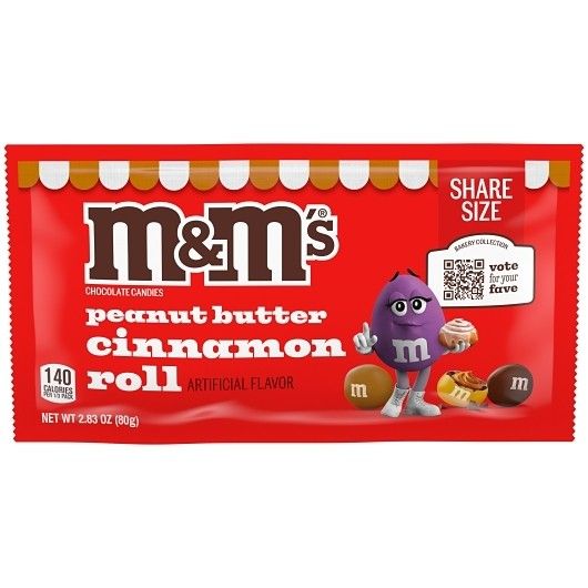 M&M's Peanut Butter Cinnamon Roll Share Size 2.83oz 24ct