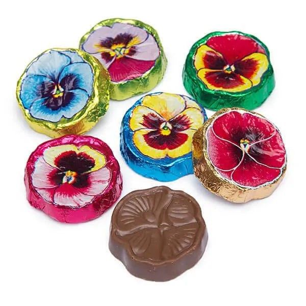Madelaine Foiled Milk Chocolate Pansies Flowers 5lb