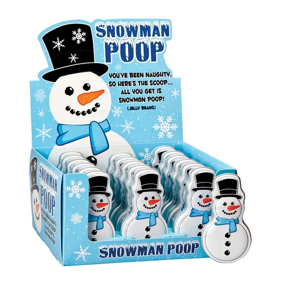 Boston America Christmas Snowman Poop Jelly Bean Tins 1.3oz 18ct