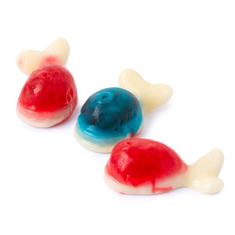 Clever Gummy Whales Jelly Filled Red White Blue  2.2 lbs