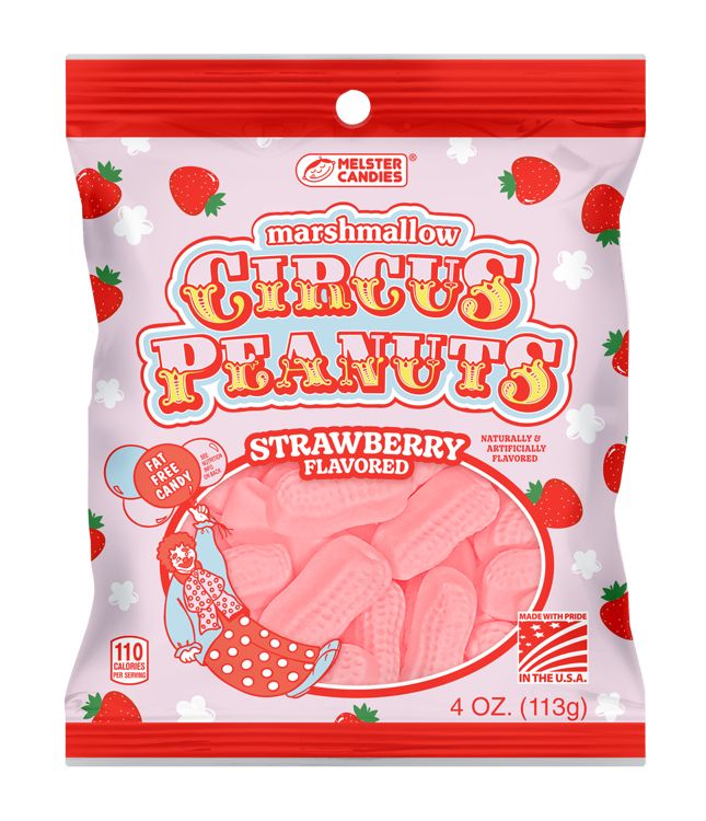Melster Circus Marshmallow Peanuts Strawberry 4oz 10 ct