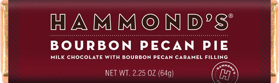 Hammond's Bourbon Pecan Pie Milk Chocolate Bar 2.25 oz 12 ct