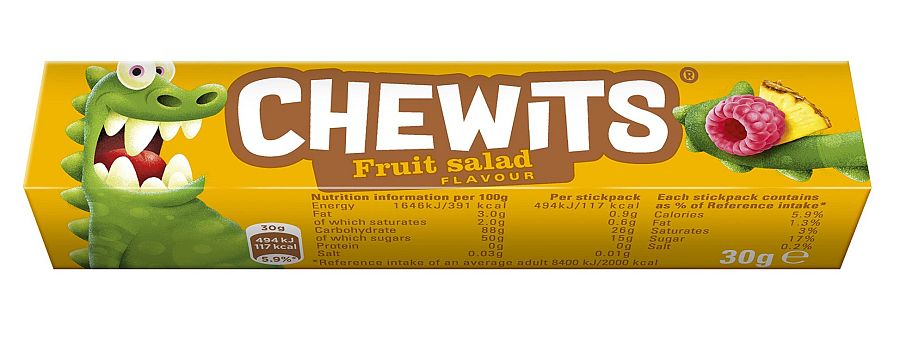 Cloetta UK Import Chewits Soft Chewy Candy Fruit Salad 1oz 40ct