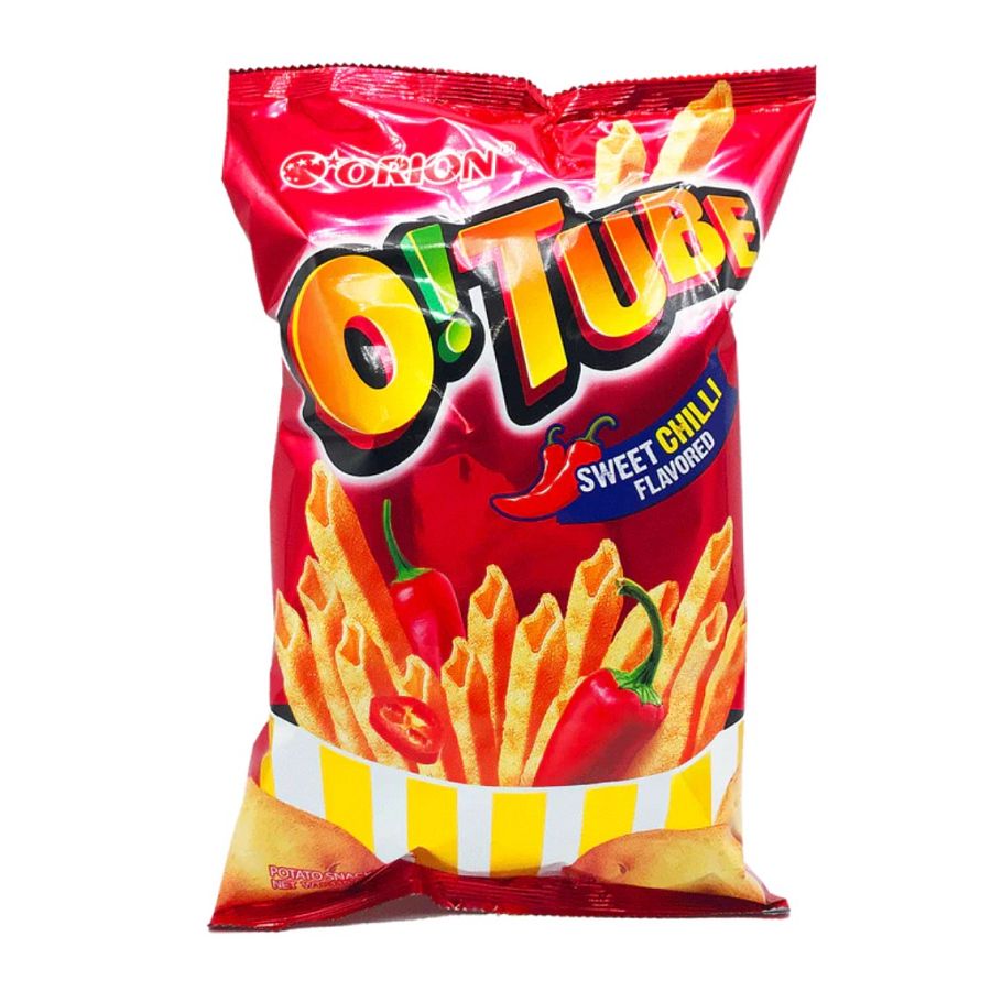 Orion Korea O Tube Potato Chips Swqeet Chili  4.06 oz 6 Huge Bags