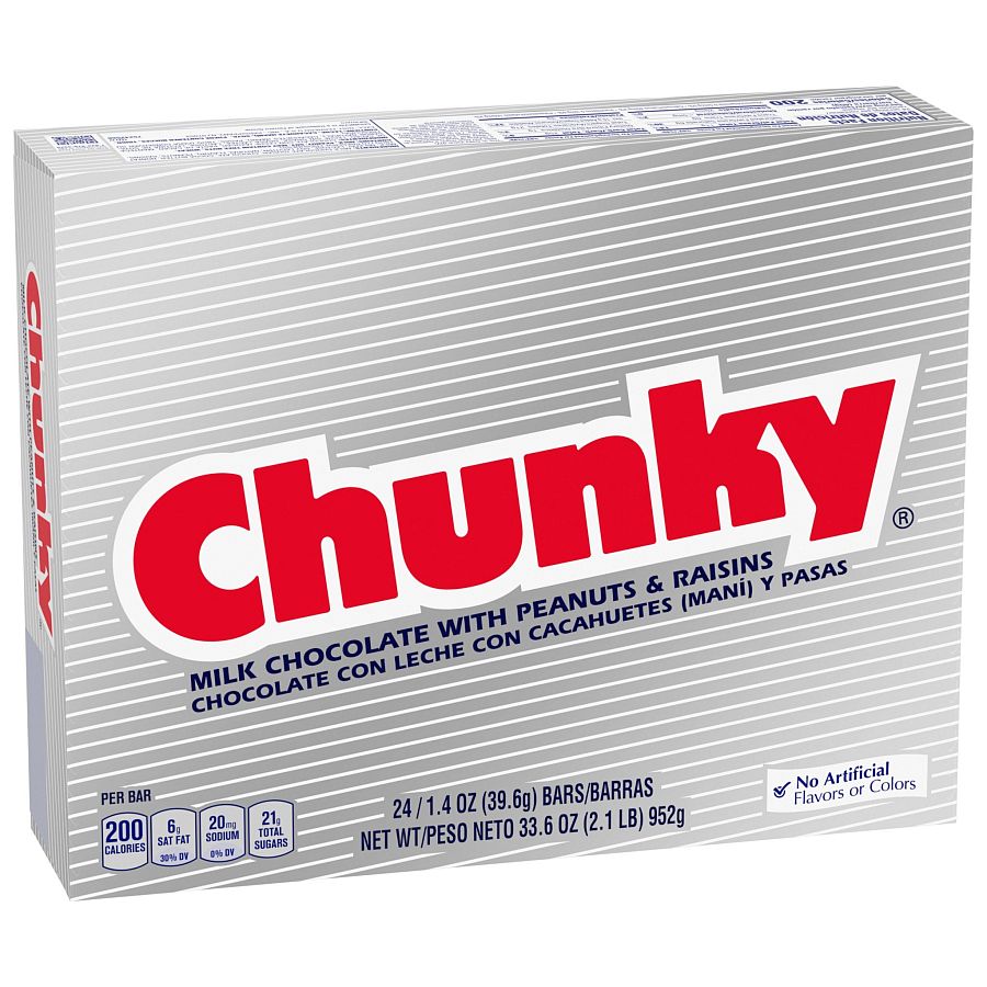Chunky Milk Chocolate Peanuts Raisin Candy Bar 1.4 oz 24 ct