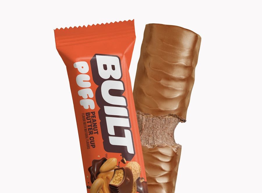 BUILT Puff Protein Bar Peanut Butter Puff Cup 1.41 oz 12 ct