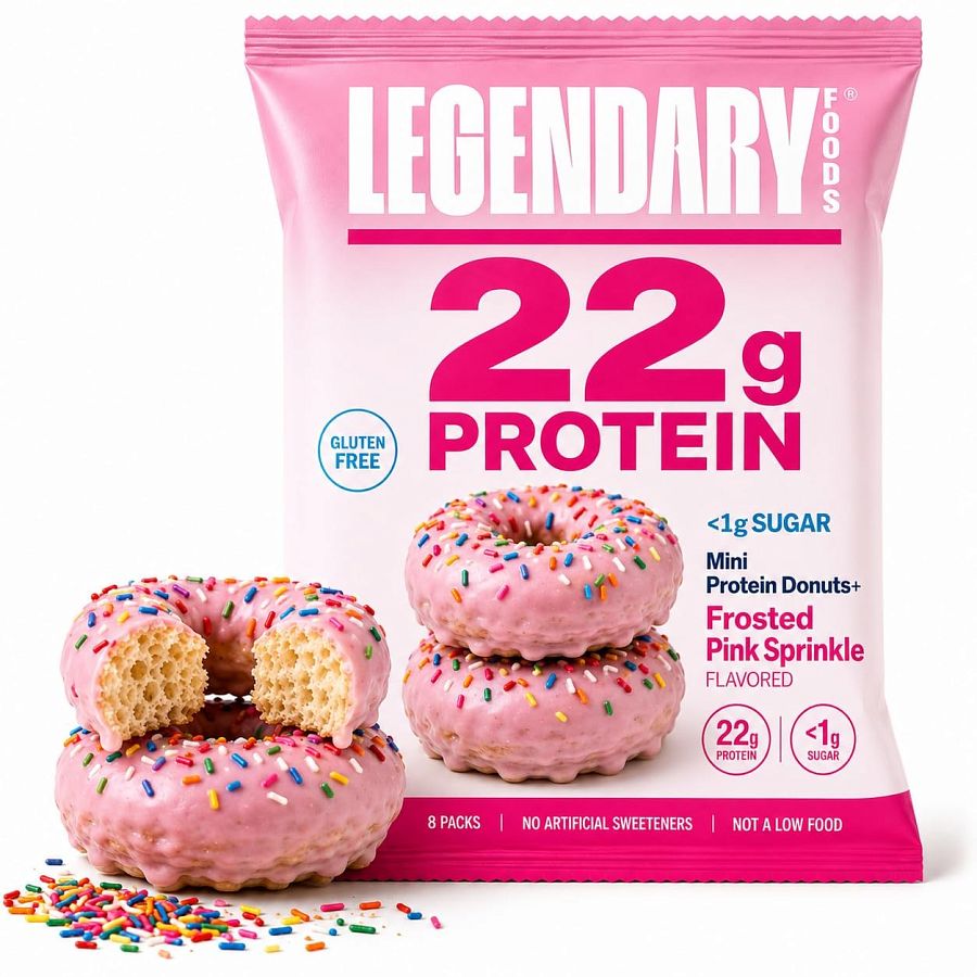 Legendary Protein Donuts PINK SPRINKLE  2.2 oz 12 ct