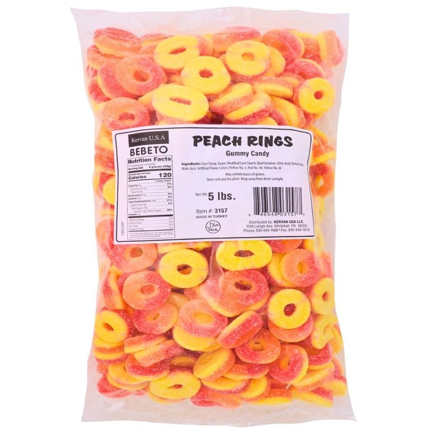 Kervan Peach Rings 5 Pound bag
