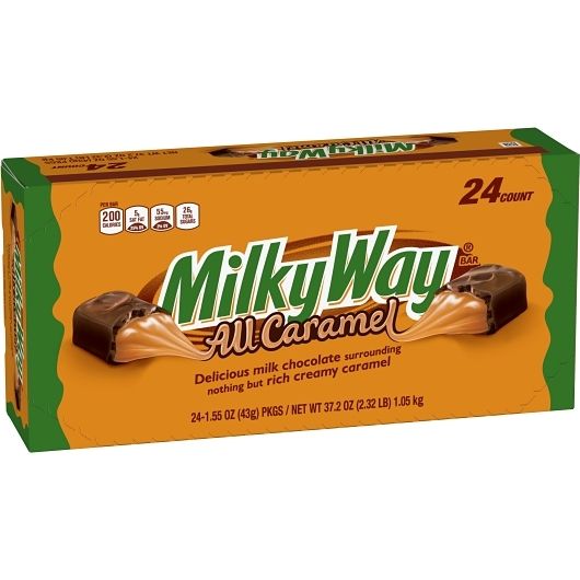 Milky Way All Caramel Singles Chocolate Bars 1.55 oz 24 ct