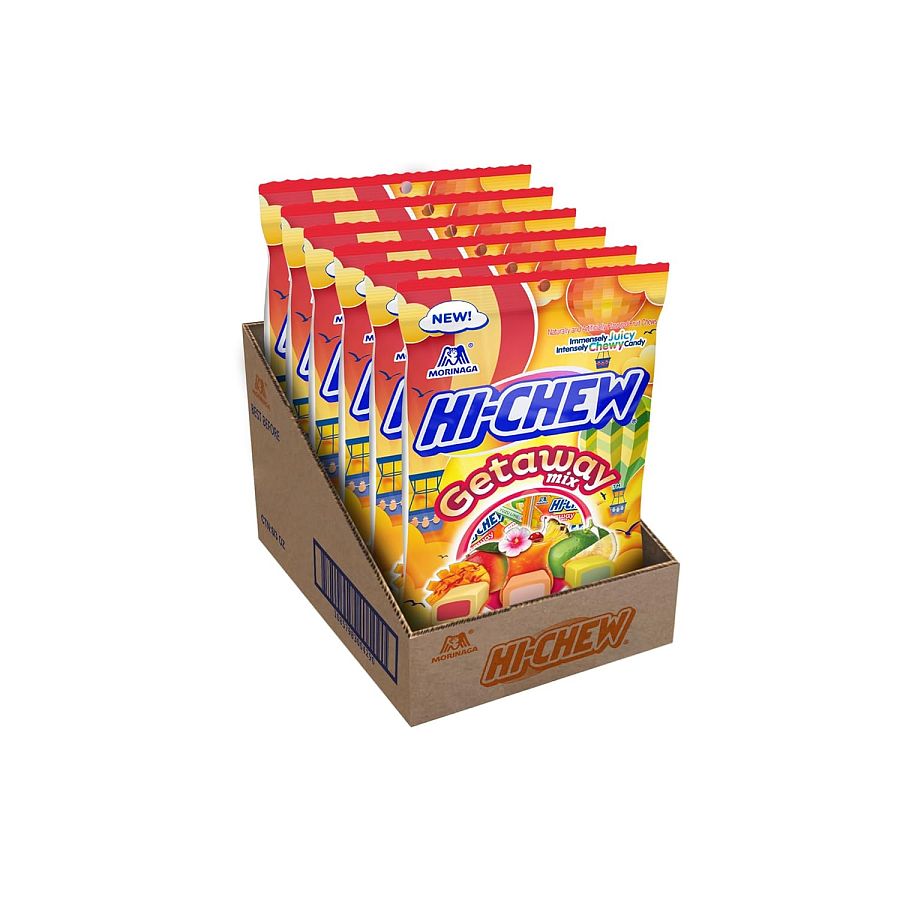 Hi-Chew Getaway Mix Soft & Chewy Taffy Candy 3 oz 6 ct Tray