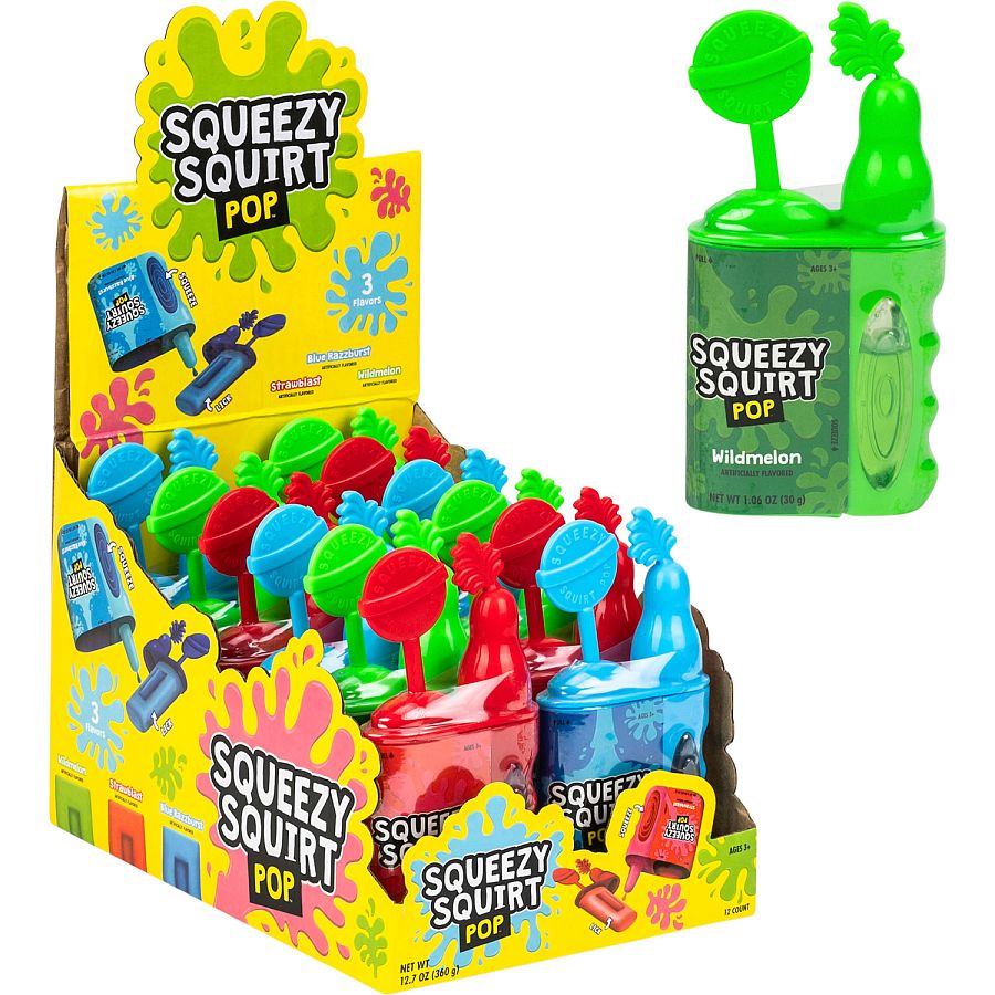 Koko's Squeezy Squirt Pop 3 Flavor Candy 1.06 oz 12 ct