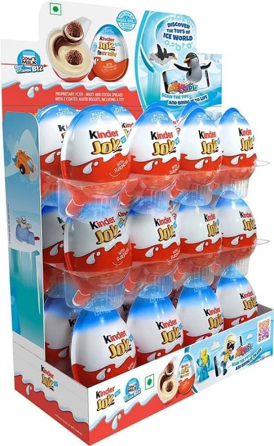 Kinder Joy Suprise Chocolate Egg Stand Up BOY Display 24ct