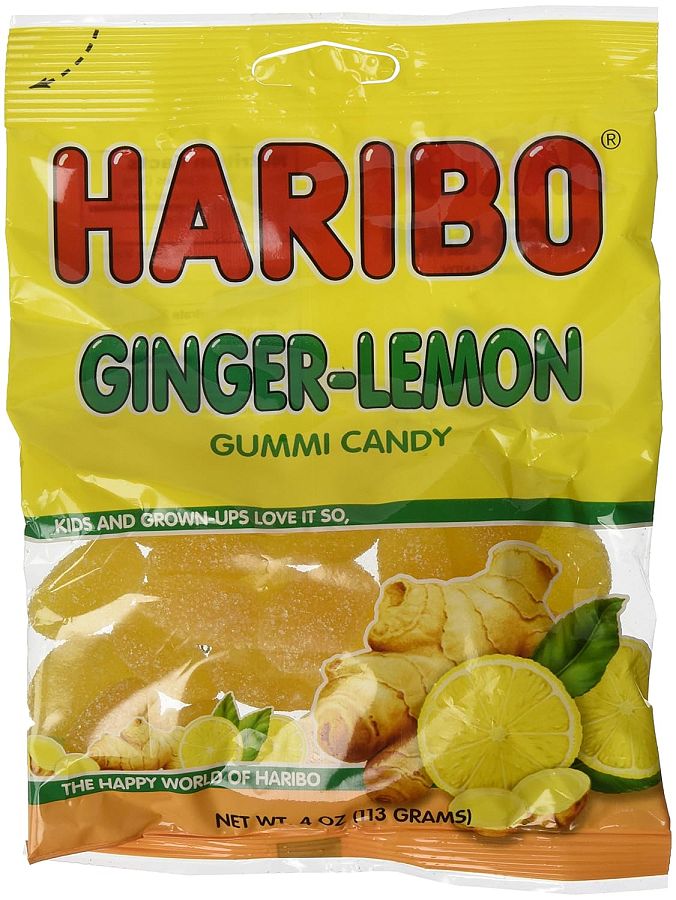 Haribo Ginger Lemon Gummies 4oz Peg Bag