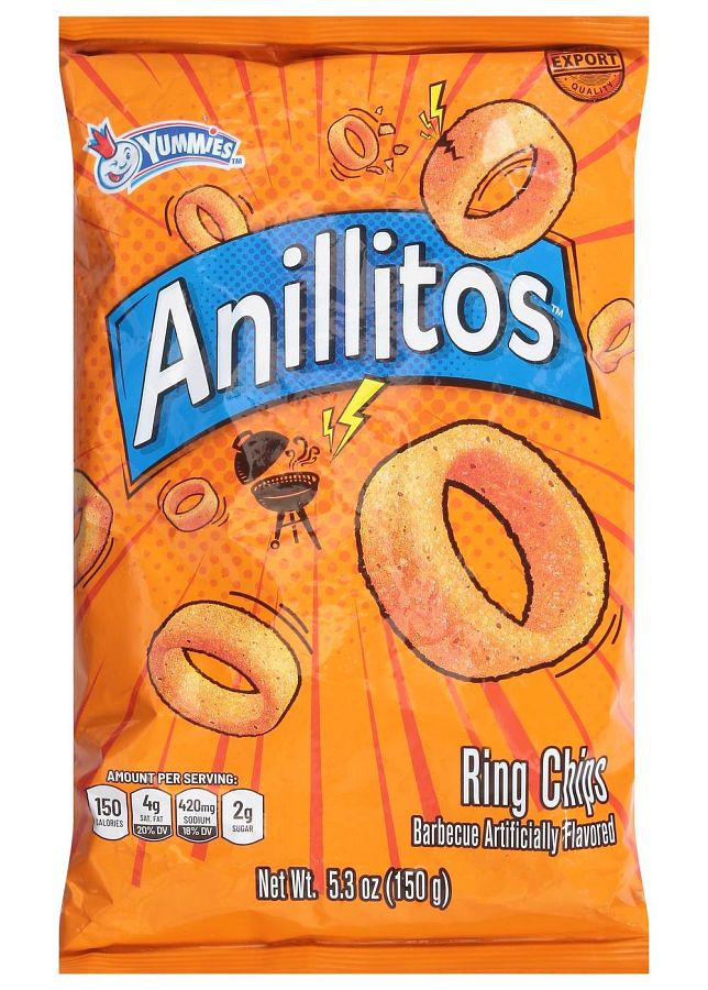 Yummies Anillitos Ring Chips Barbecue Barbacoa 5.3 oz 24 ct Import