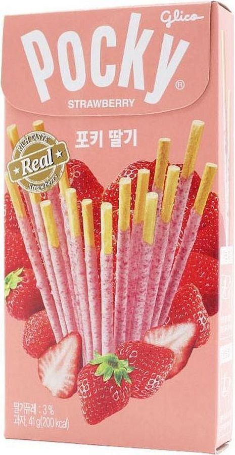 Pocky Korea Strawberry  Biscuit Sticks  1.45 oz 10ct