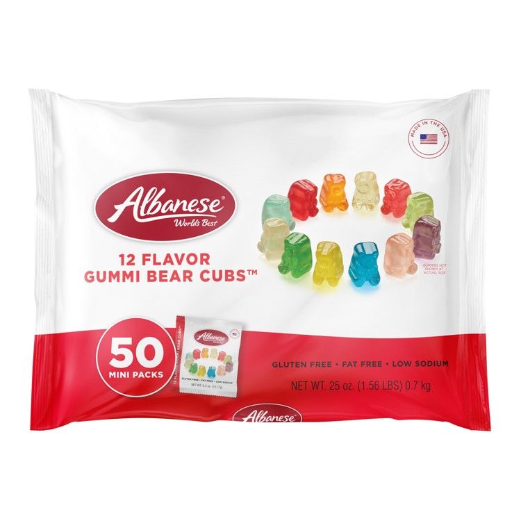 Albanese 12 Flavor Gummi Bear Cubs Snack Packs 50ct