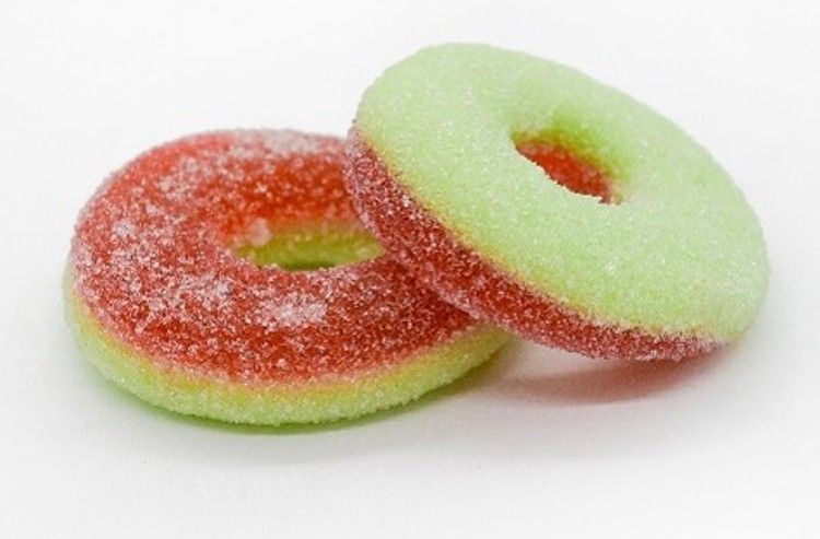 Sunrise Watermelon Gummy Rings Red & Green 5 lb
