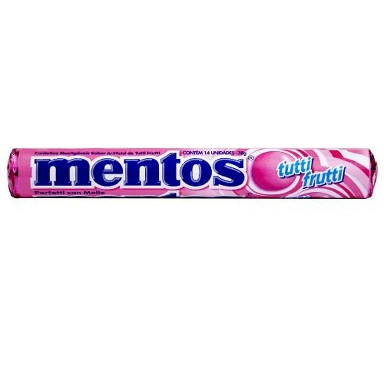 Mentos Tutti Frutti Fruit Chewy Candy Roll Import 16 ct Tray