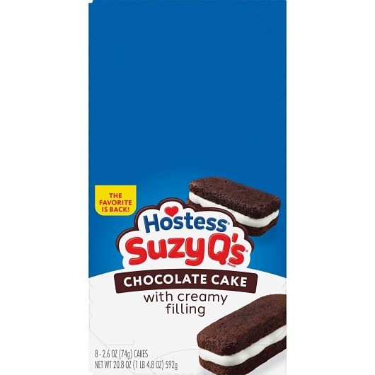 Hostess Suzy Q Chocolate Cream Cake 2.6 oz 8 ct SINGLE SERVE