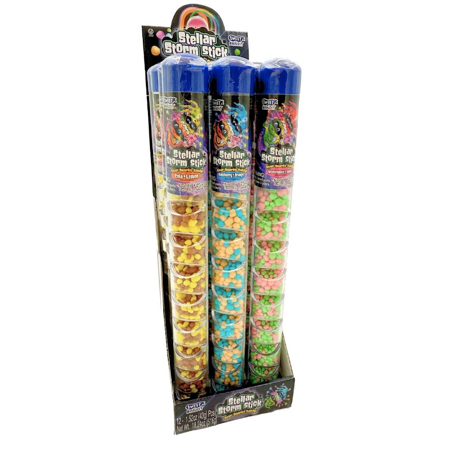 Kidsmania Stellar Storm Stick Giant 12" Sour Quarks Candy 12 ct