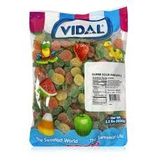Vidal Gummi Sour Pineapple 2.2 Pound Bag Bulk