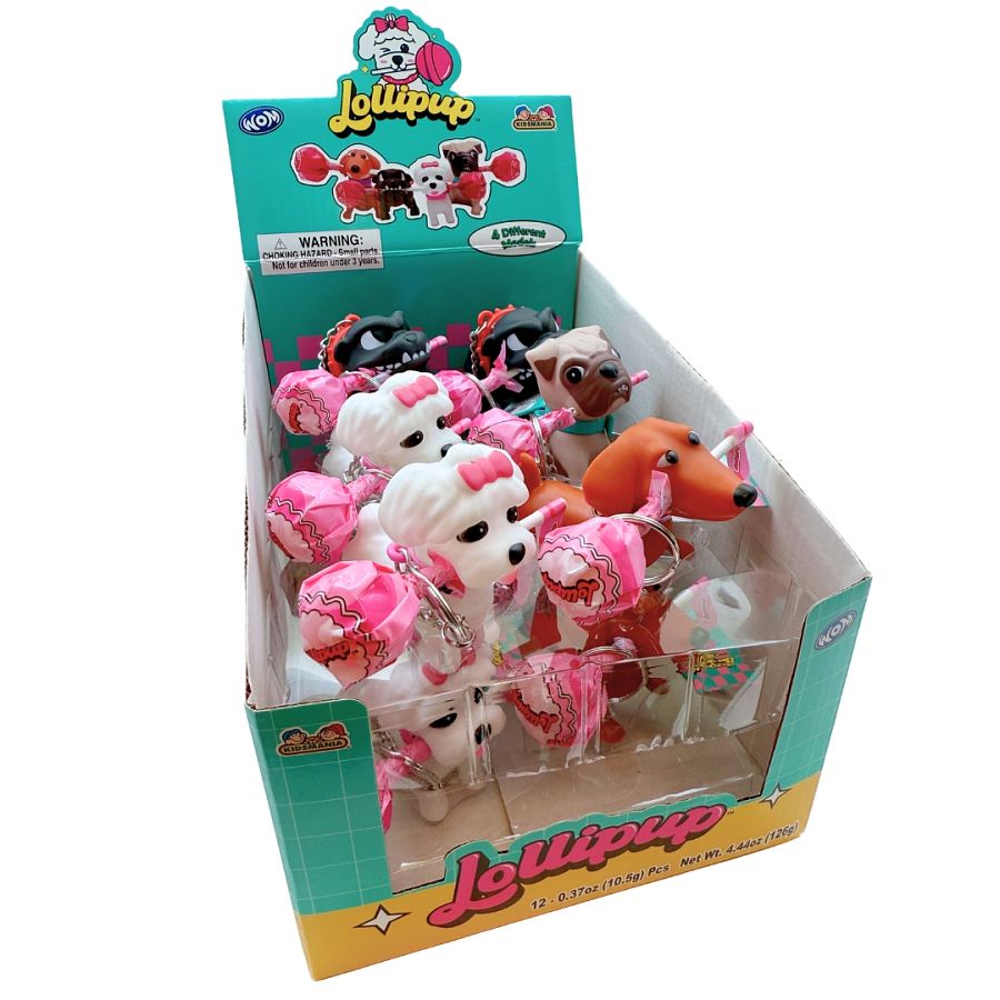 Kidsmania Lollipup Puppy Dog Lollipop Candy Toy .37 oz 12 ct