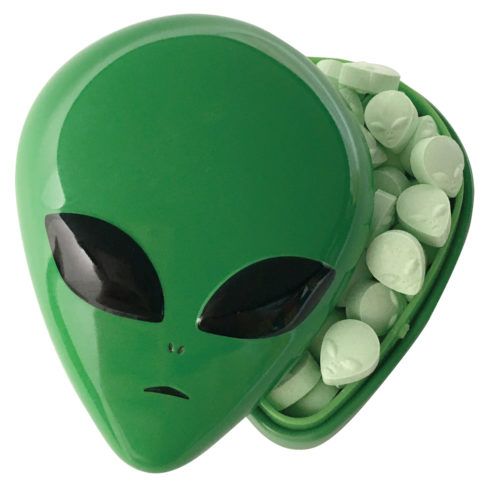 Boston America Alien Head Sour Shaped Green Hard Candy 10 ct