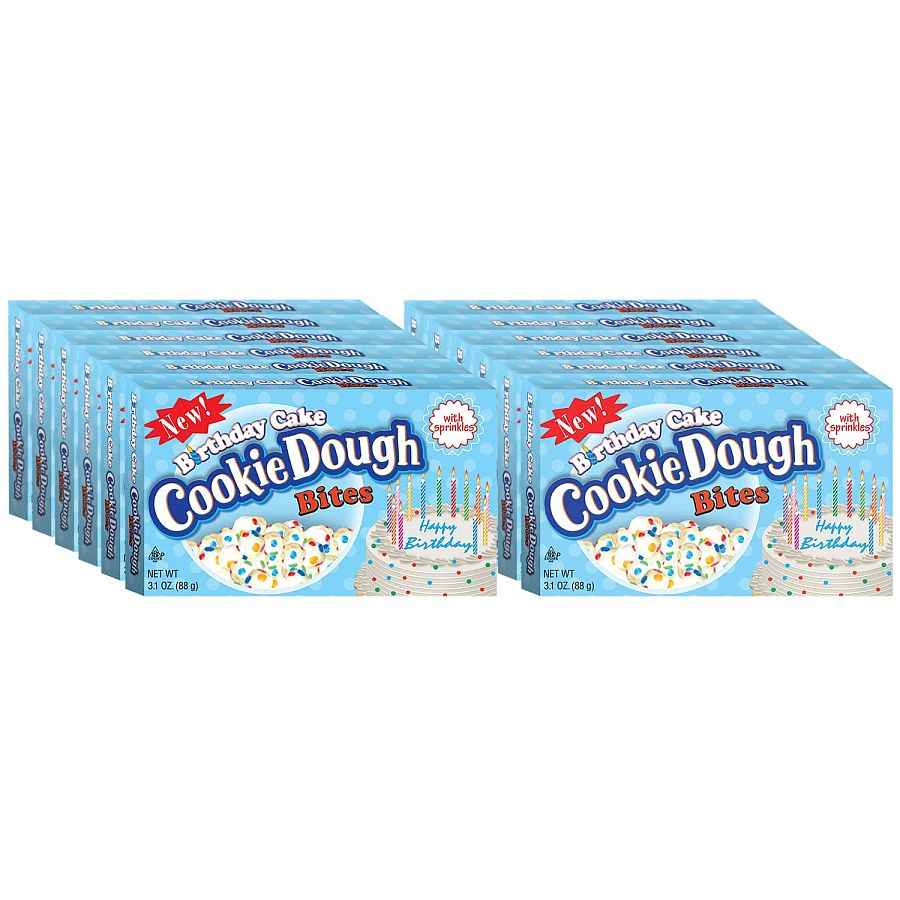 Cookie Dough Bites Birthday Cake 3.1 ounce 12 count theater box