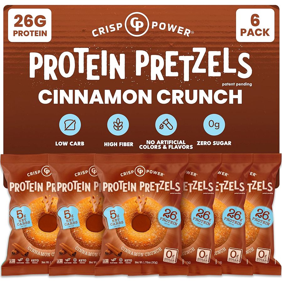 Crisp Power Protein Pretzels Cinnamon Crunch 1.75 oz 6 ct