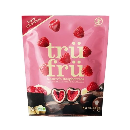 Tru Fru Hyper-Dried Raspberries White Dark Chocolate 4.2 oz 6ct