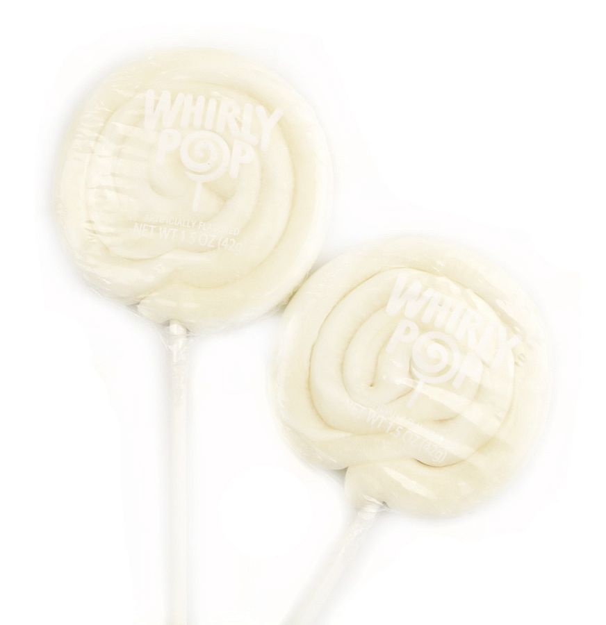 Whirly Pop White Lollipops 1.5 oz 7" 24 ct Tray (1)