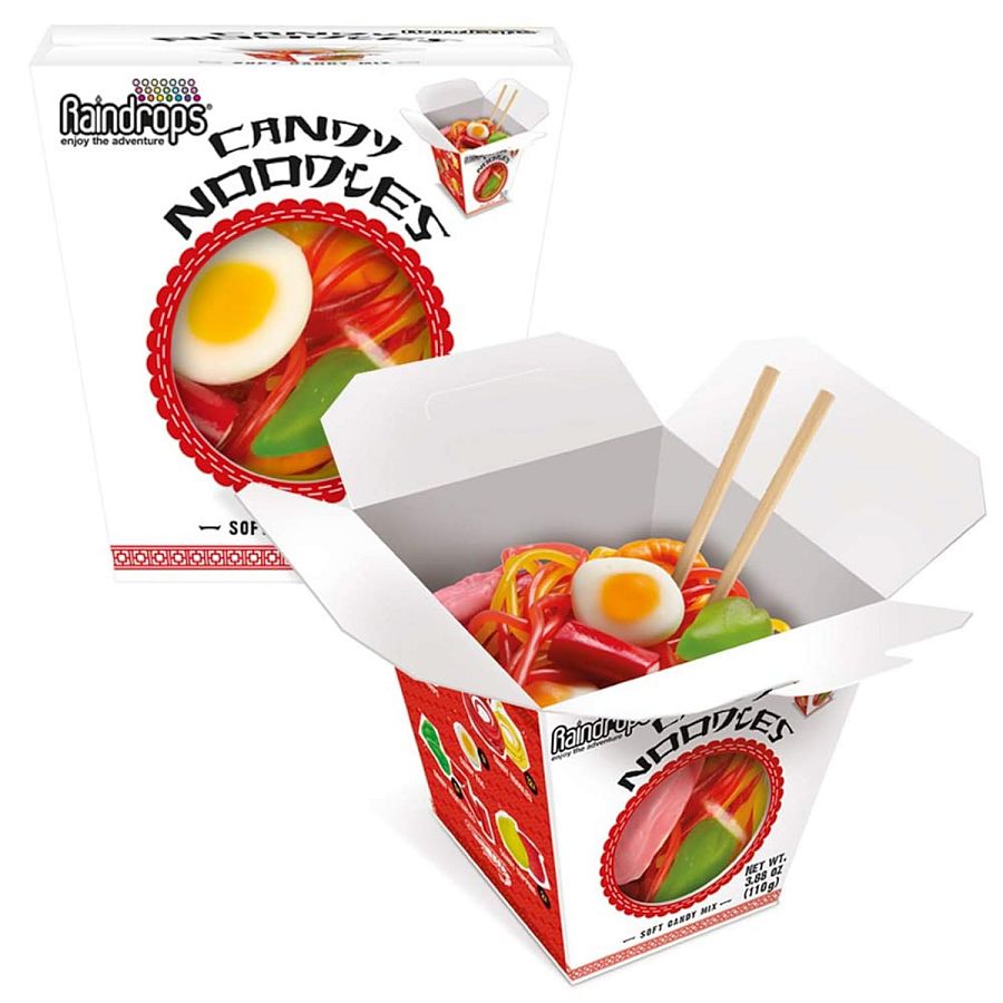 Raindrop Large Gummy Ramen Noodle Take Out Candy Box 3.88 oz