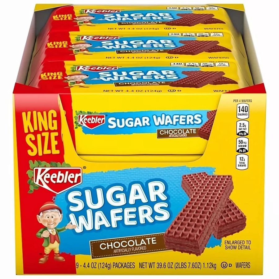 Keebler Sugar Wafers King Size Chocolate 4.40z 9ct