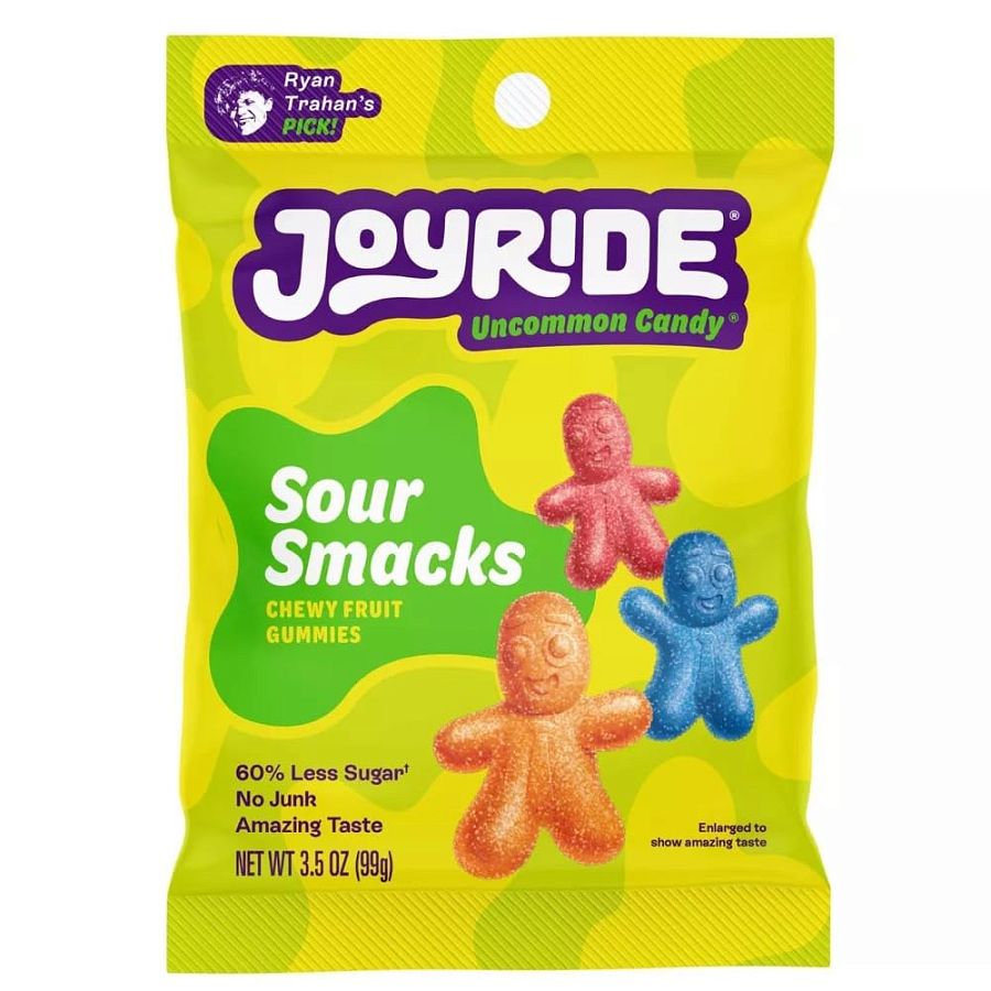 Joyride Low Sugar Sour Smacks Gummy Candy 3.5 oz 10 ct