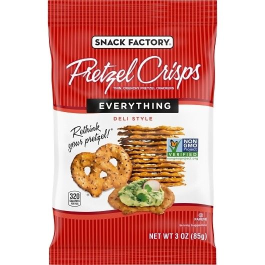 Snack Factory Pretzel Crisps Everything Seasoning 3oz 8ct Tray