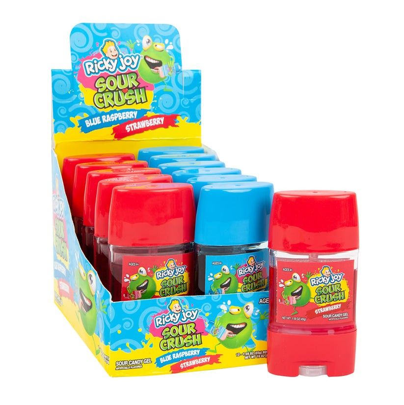 Ricky Joy Sour Crush Blue Raspberry Strawberry Gel 1.59oz 12ct