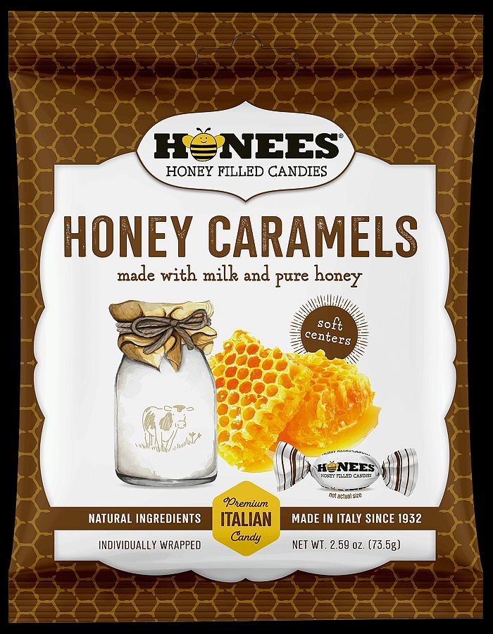 Honees Honey & Milk Filled Caramel Candy 2.59oz 12 ct
