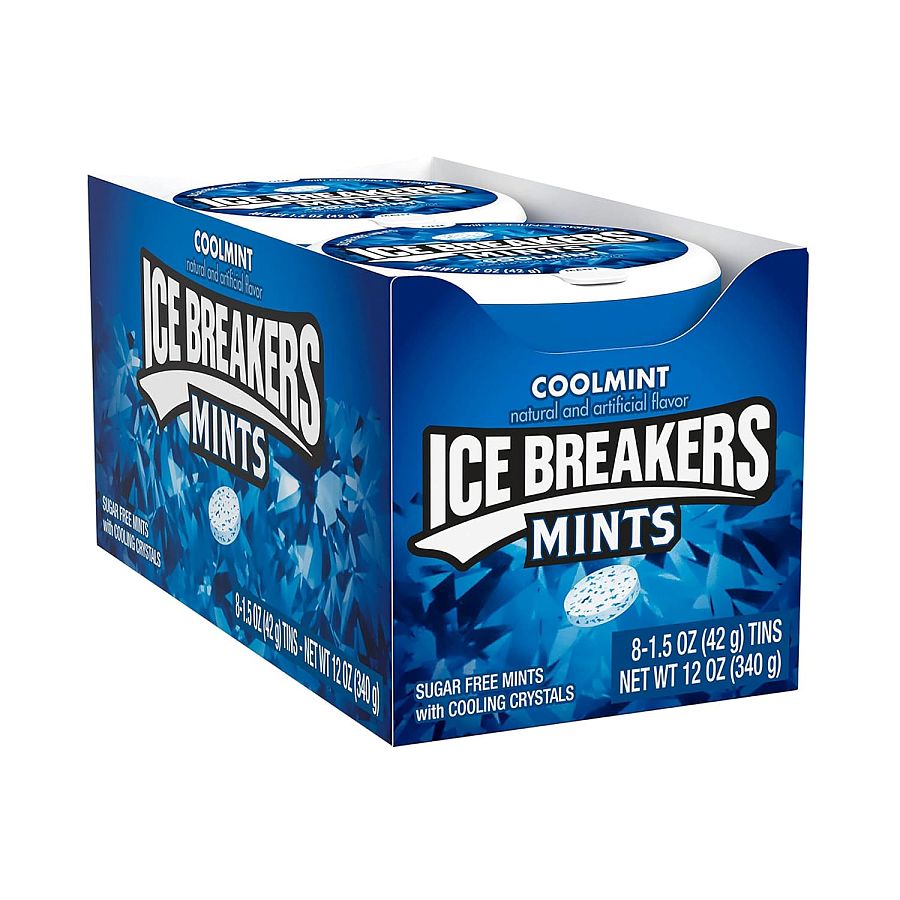 Ice Breakers Coolmint Mints 8 Count 1.5 Ounce Tins