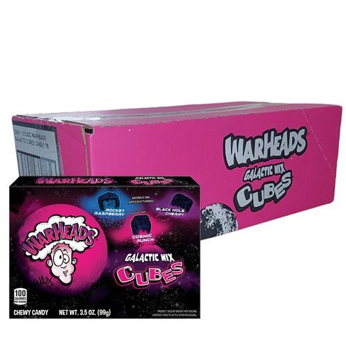 Warheads Galactic Mix Cubes 3.5 ounce 12 count theater box