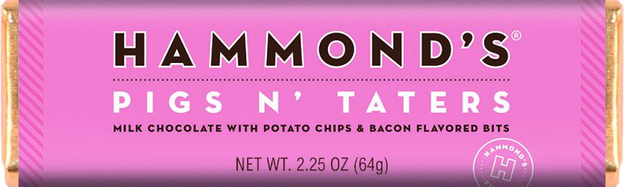 Hammond's Pigs Tater Bacon Milk Chocolate Bar 2.25 oz 12 ct