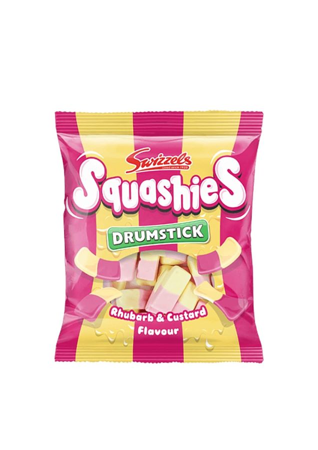 Swizzels Drumstick Squashies Rhubarb and Custard 120g 12 ct