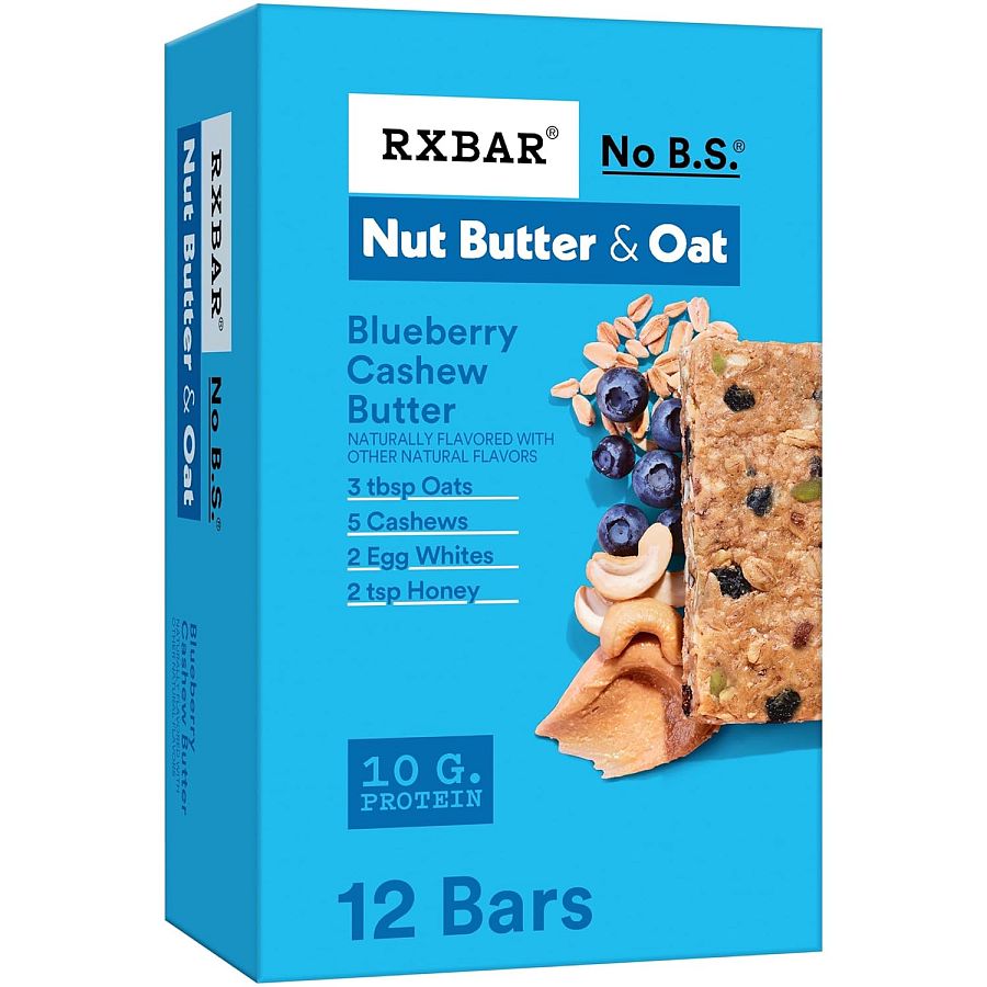 RXBAR Protein Bar Blueberry Cashew NUT Butter Oat 1.9oz 12ct