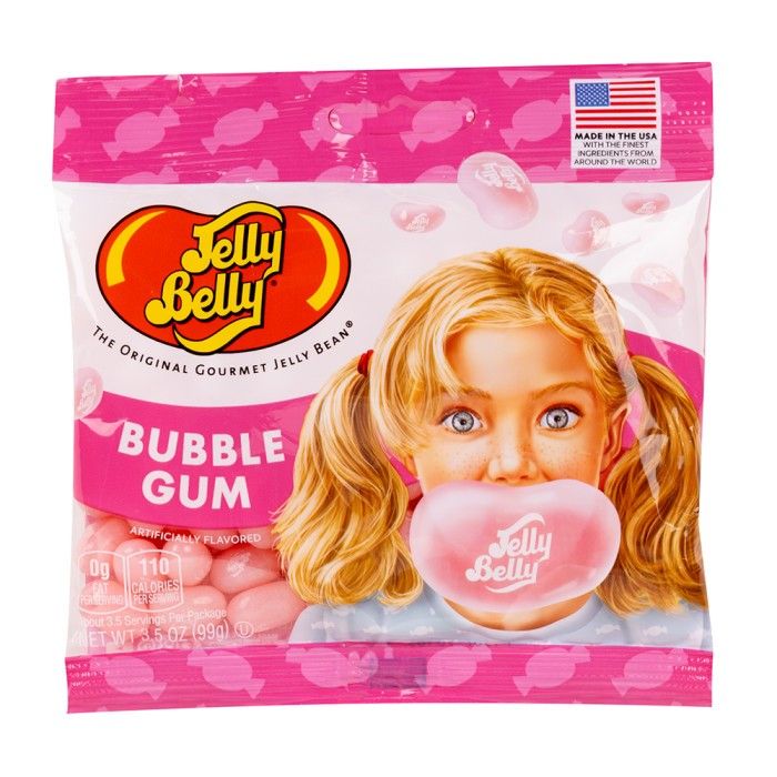 Jelly Belly BUBBLE GUM Jelly Bean Peg Bag 3.5 oz 12 ct