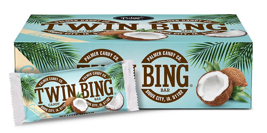 Palmers Twin Bing Chocolate Covered COCONUT Candy Bar 36ct