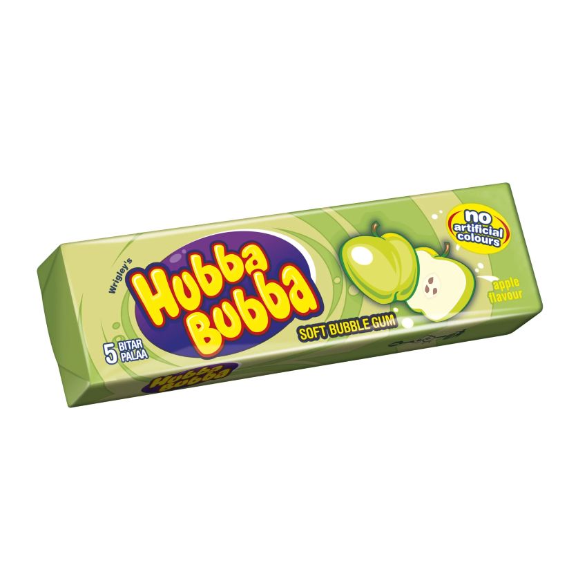 Hubba Bubba UK Import Green Apple Bubble Gum 35g 20ct Tray