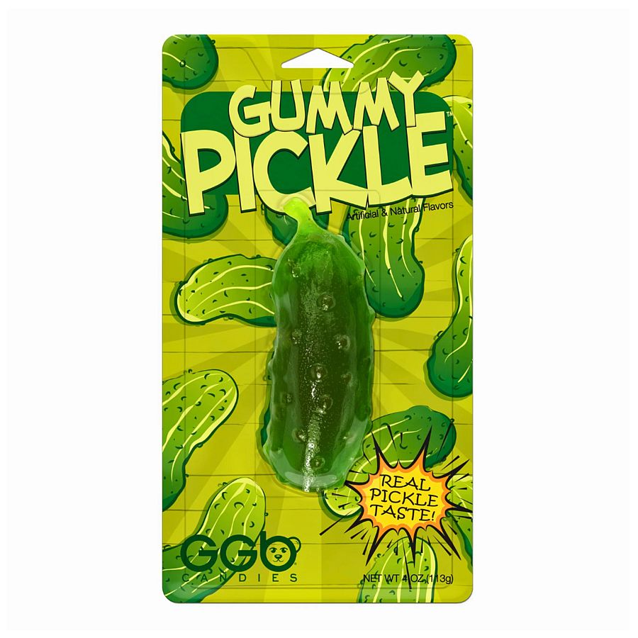 GGB Giant Gummy Pickle 4oz 4.5" Long Blister Pack